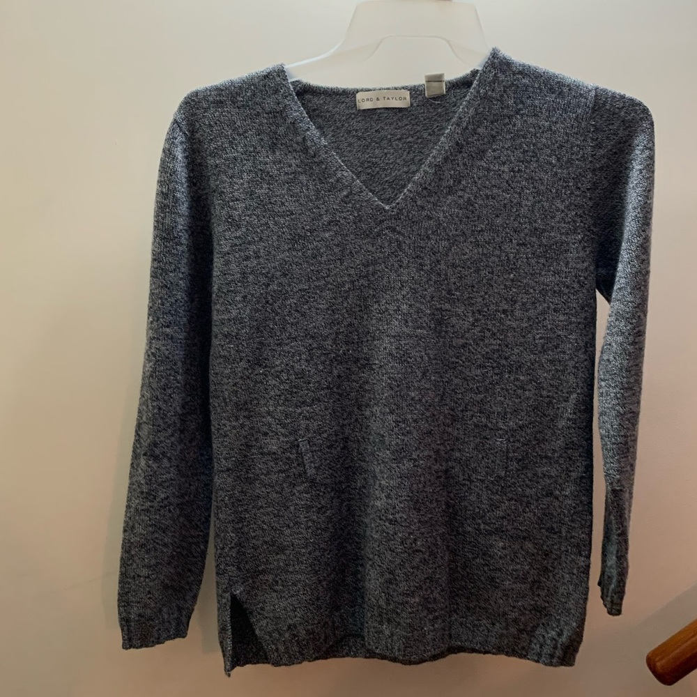 Lord and Taylor Dark Gray Sweater Size M